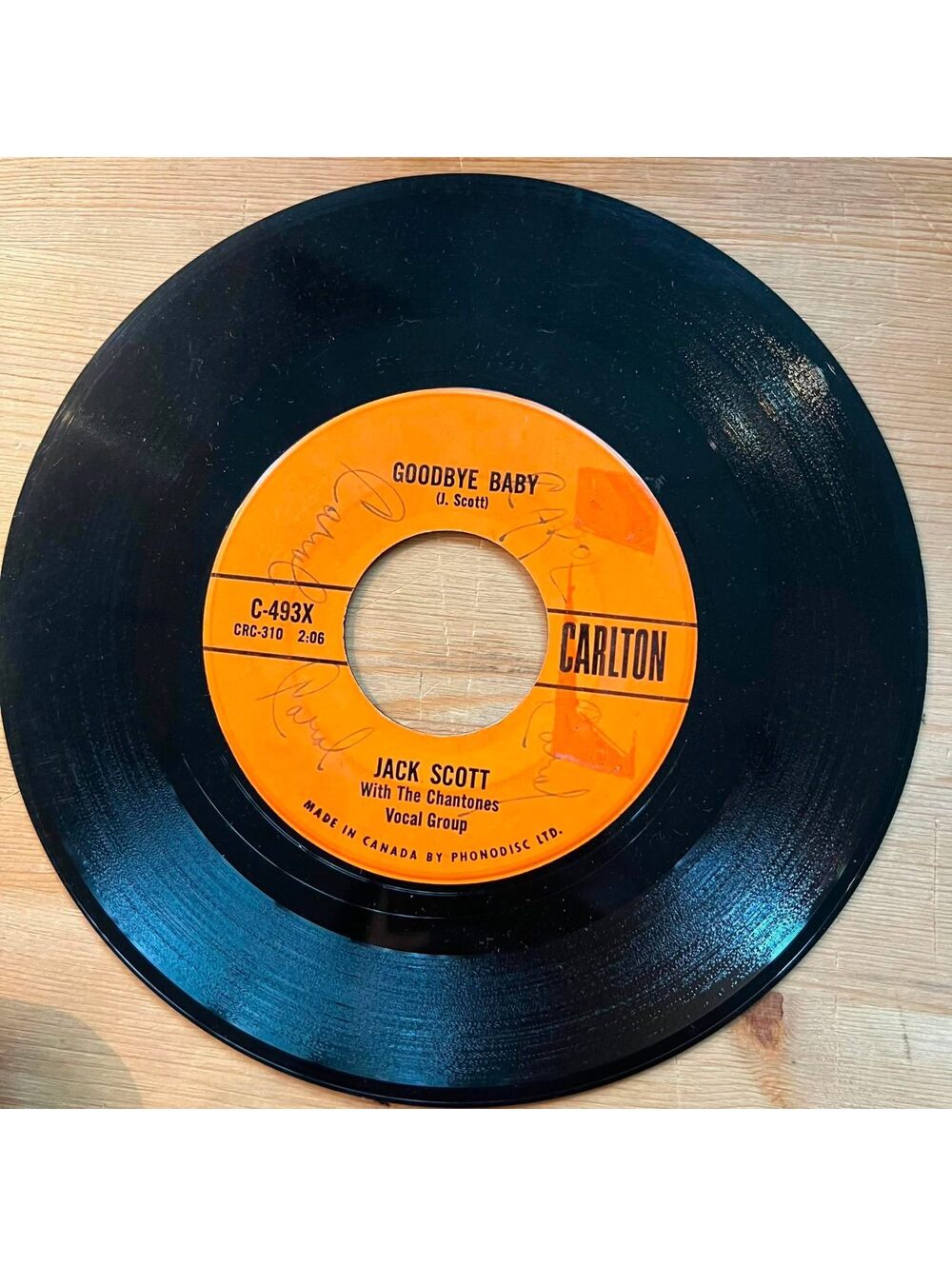 Jack Scott with The Chantones - Goodbye Baby/Save my Soul 45rpm VG+ R11